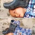 Boot On Head Kid