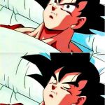 Goku wakes up | GOKU! YOUR AWAKE; NO IM NOT | image tagged in goku wakes up | made w/ Imgflip meme maker