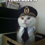 Captain Cat | YOUR IN FLIGHT MOVIE IS; CAST AWAY | image tagged in captain cat | made w/ Imgflip meme maker
