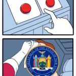 New York State Two Buttons meme