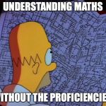 Homer Simpson Complicated | UNDERSTANDING MATHS; WITHOUT THE PROFICIENCIES | image tagged in homer simpson complicated | made w/ Imgflip meme maker