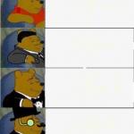 Tuxedo Winnie the Pooh 4 panel meme