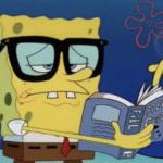 Spongebob reading a book meme