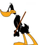 daffy with sign