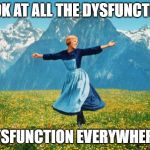 Dysfunction everywhere! | LOOK AT ALL THE DYSFUNCTION; DYSFUNCTION EVERYWHERE! | image tagged in look at all these high-res,dysfunctional | made w/ Imgflip meme maker