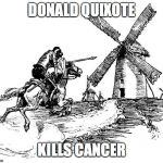 Don Quixote | DONALD QUIXOTE; KILLS CANCER | image tagged in don quixote | made w/ Imgflip meme maker