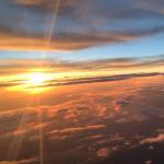 sunset from plane