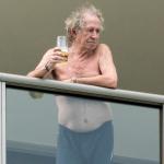 Keith Richards with a beer