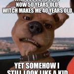 Scrappy Doo | WILL SCOOBY DOO IS NOW 50 YEARS OLD, WITCH MAKES ME 40 YEARS OLD; YET SOMEHOW I STILL LOOK LIKE A KID | image tagged in scrappy doo | made w/ Imgflip meme maker