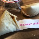 Misfortune Cookie | That wasn't chicken! | image tagged in misfortune cookie | made w/ Imgflip meme maker