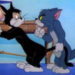 Tom and Jerry and black cat