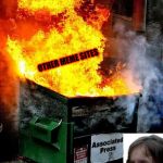dumpster fire | OTHER MEME SITES; IMGFLIP: LOL! | image tagged in dumpster fire,disaster girl,imgflip,imgflip users,lol so funny,lol | made w/ Imgflip meme maker