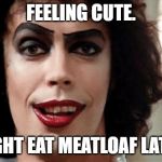 Rocky Horror | FEELING CUTE. MIGHT EAT MEATLOAF LATER. | image tagged in rocky horror | made w/ Imgflip meme maker