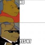 Fancy Pooh | NO; YES'NT | image tagged in fancy pooh | made w/ Imgflip meme maker
