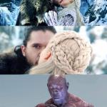 Drax behind Jon and Daenerys meme