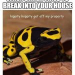 hippity hoppity | WHEN SHREK TRIES TO BREAK INTO YOUR HOUSE | image tagged in hippity hoppity | made w/ Imgflip meme maker