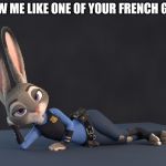 Sexy Judy Hopps | DRAW ME LIKE ONE OF YOUR FRENCH GIRLS | image tagged in sexy judy hopps,zootopia,judy hopps,draw me like one of your french girls,she's too sexy for disney,parody | made w/ Imgflip meme maker