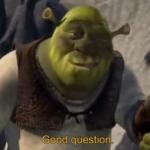 Shrek Good Question Meme Template meme