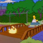 Homer Burning Bridge meme