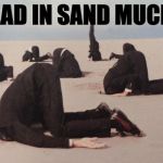 corporate suit heads in sand | HEAD IN SAND MUCH? | image tagged in corporate suit heads in sand | made w/ Imgflip meme maker