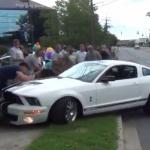 Mustang crash into crowd