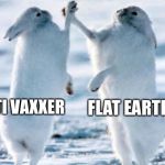 Best friends | FLAT EARTHER; ANTI VAXXER | image tagged in best friends | made w/ Imgflip meme maker