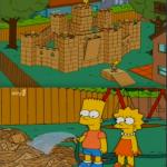 Bart destroys box fort