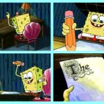 Spongebob Writing meme