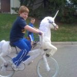 unicorn bike | THEY CATCH ME; WHITE AND NERDY | image tagged in unicorn bike | made w/ Imgflip meme maker