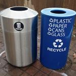 Trash and recycle bins