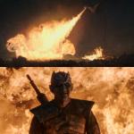 Night King vs. Drogon meme