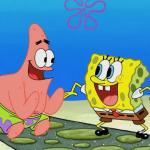 Spongebob and Patrick laughing