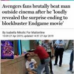 Avengers fan brutally beat man outside cinema