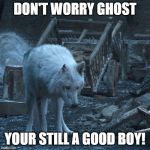 Ghost | DON'T WORRY GHOST; YOUR STILL A GOOD BOY! | image tagged in ghost | made w/ Imgflip meme maker