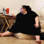 Obese Woman at Computer