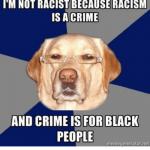 I'M NOT RACIST RACISM IS A CRIME AND CRIME IS FOR WHITE PEOPLE