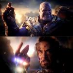 Thanos vs Ironman meme