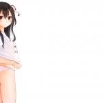 Anime girl in t-shirt & panties template