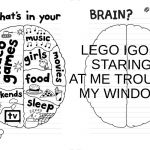Diary of a wimpy kid brain | LEGO IGOR STARING AT ME TROUGH MY WINDOW | image tagged in diary of a wimpy kid brain | made w/ Imgflip meme maker