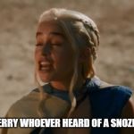 Dany | SNOZBERRY WHOEVER HEARD OF A SNOZBERRY? | image tagged in dany | made w/ Imgflip meme maker