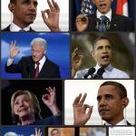 Obama Clinton OK sign