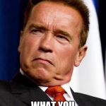 Not the same Arnold from Different Strokes. | WHAT YOU TALKIN BOUT WILLIS | image tagged in arnold schwarzenegger | made w/ Imgflip meme maker