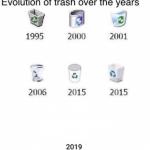 Trash over the years meme