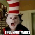 Cat in the Hat | TRUE NIGHTMARES | image tagged in cat in the hat | made w/ Imgflip meme maker