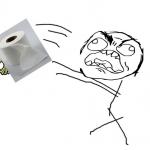 Rage Face Throwing Toilet Paper At Zombie