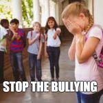 stop bullying | STOP THE BULLYING | image tagged in stop bullying | made w/ Imgflip meme maker