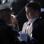 Boy Receiving Dad's Flag
