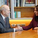 Nelson meets fellow fascist Jacinda Ardern