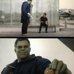 Hulk gives Antman taco