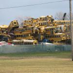 School bus pile up